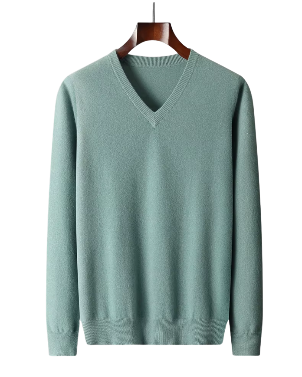 Camisola de lã com decote em V