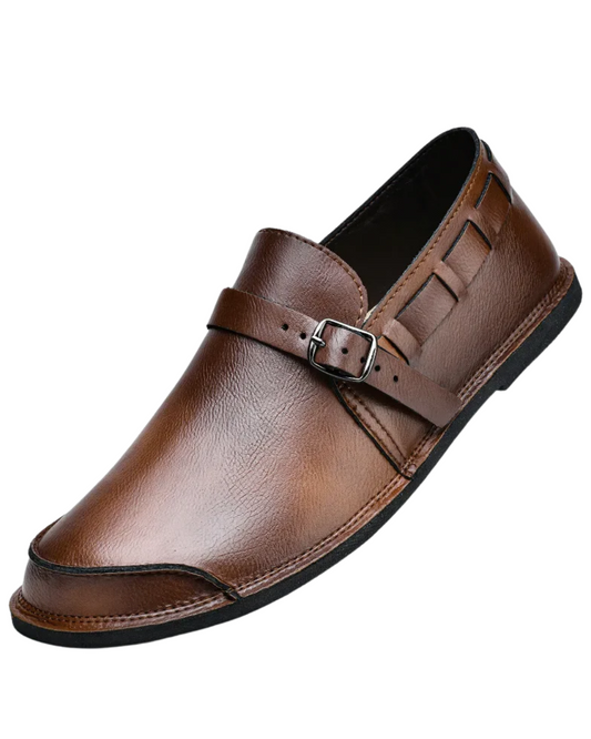Mocassins de couro com fivela
