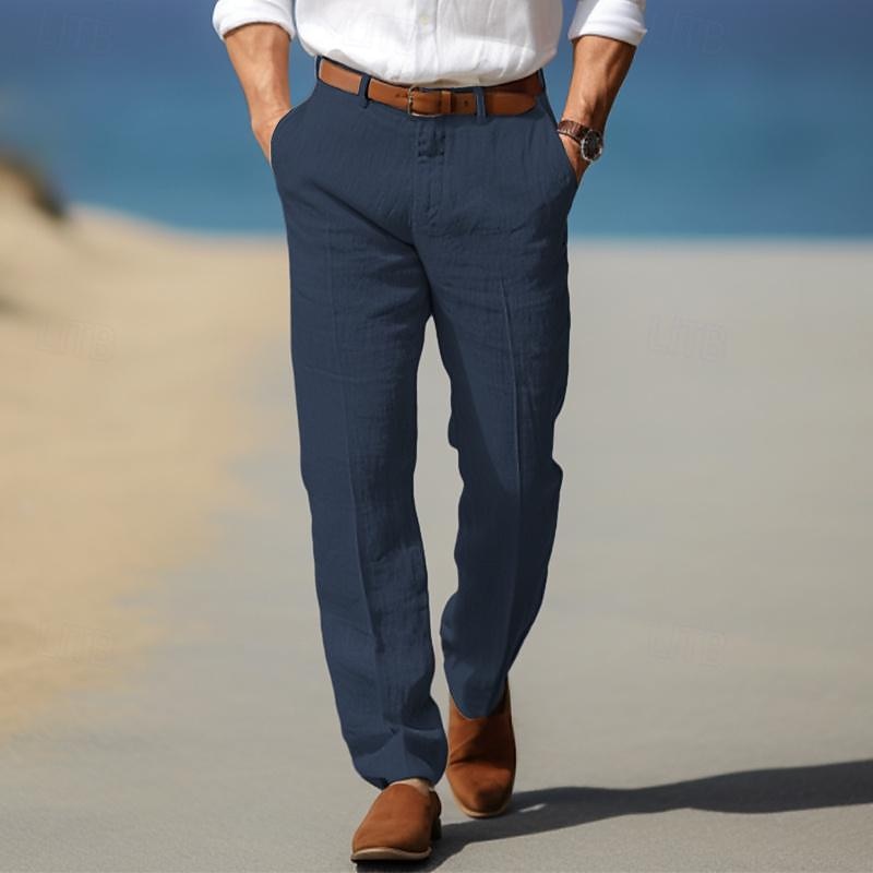 Calças de linho elegantes
