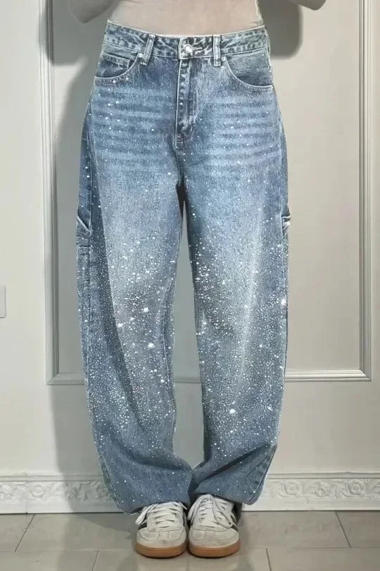 Calças de ganga elegantes com glamour