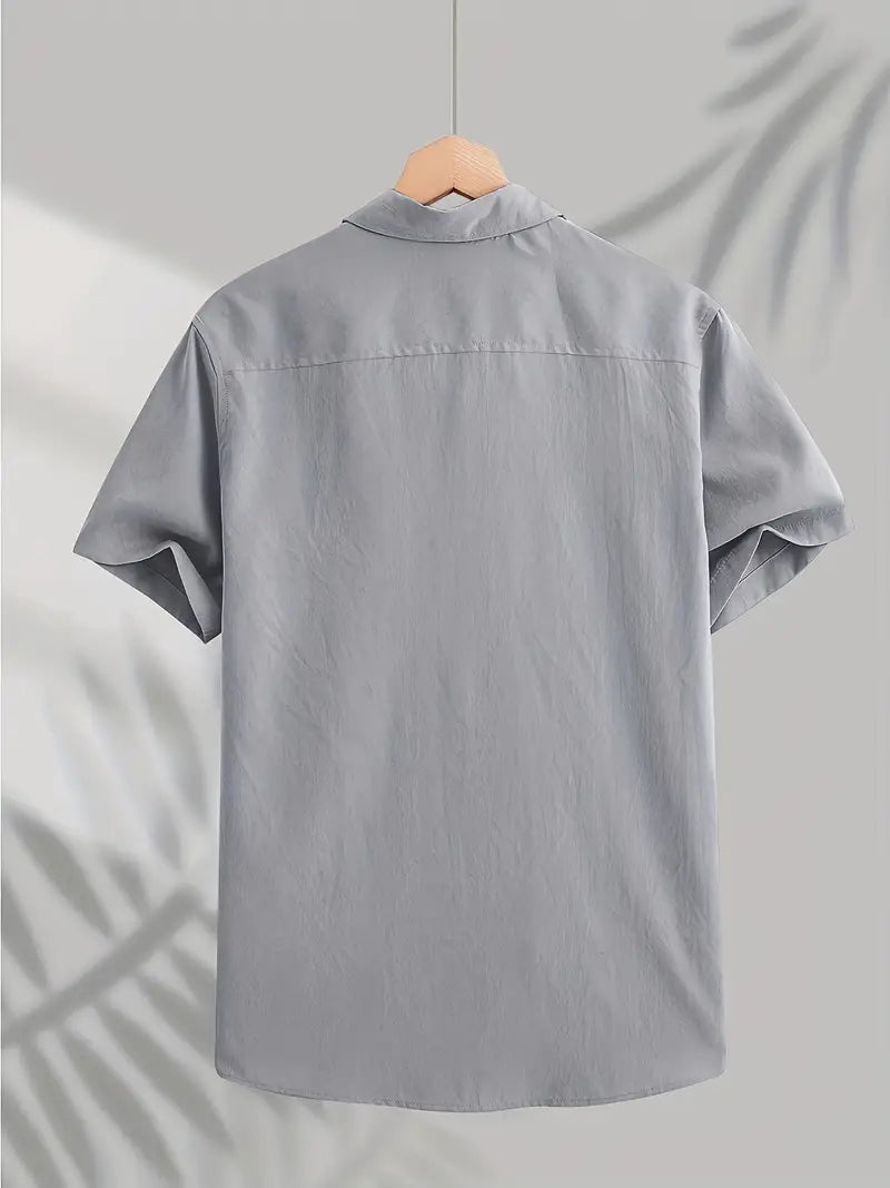 Camisa casual de algodão de manga curta