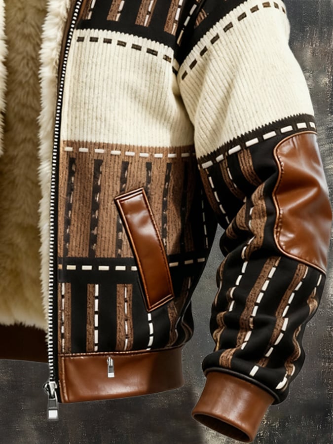 Casaco retro com forro polar