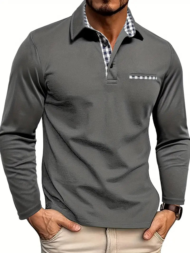 Camisa pólo com mangas compridas