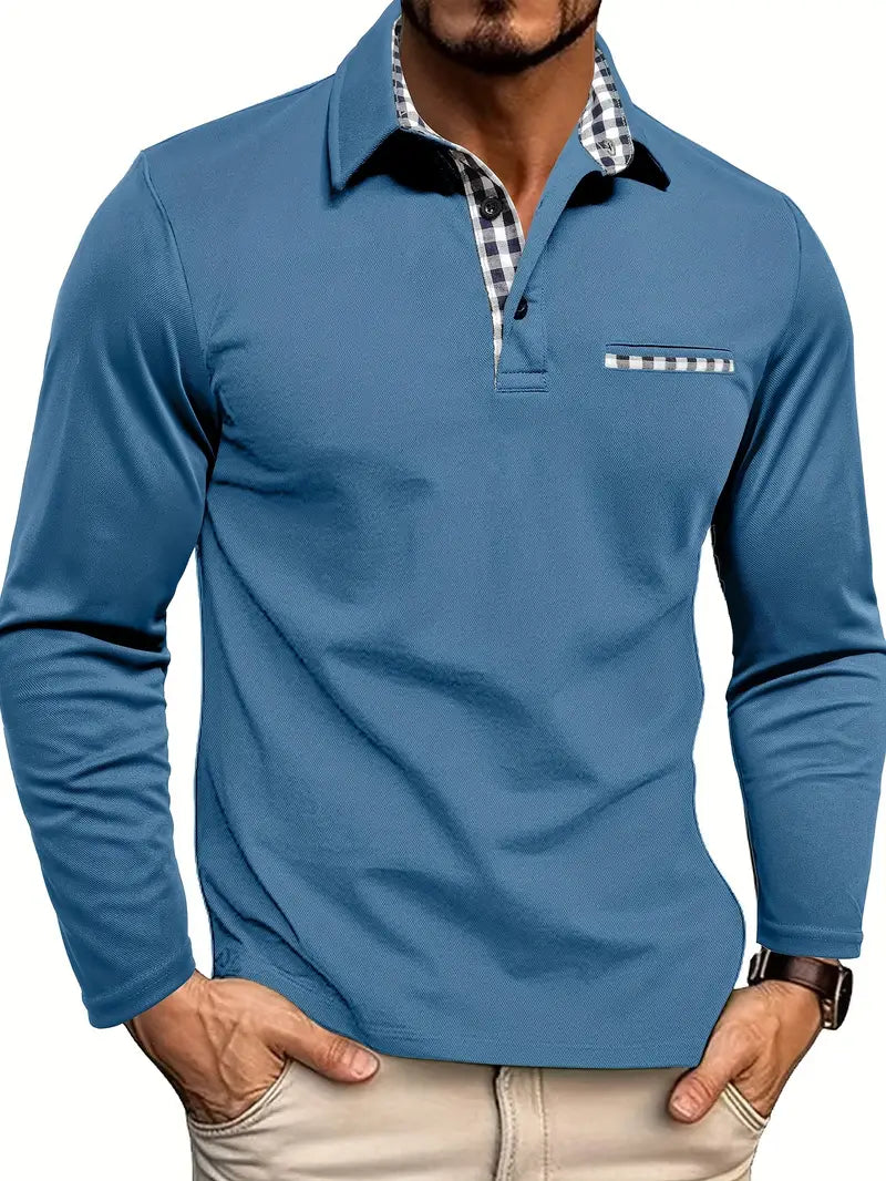 Camisa pólo com mangas compridas