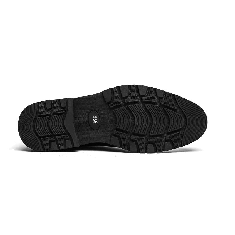 Botas de couro com fecho de fivela