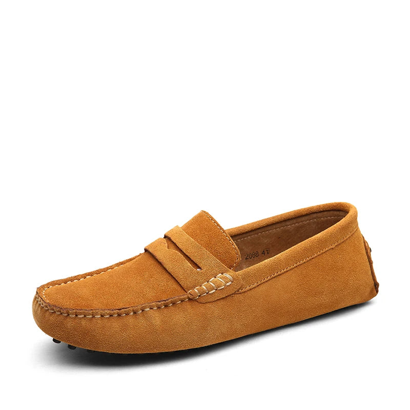 Mocassins casuais de camurça