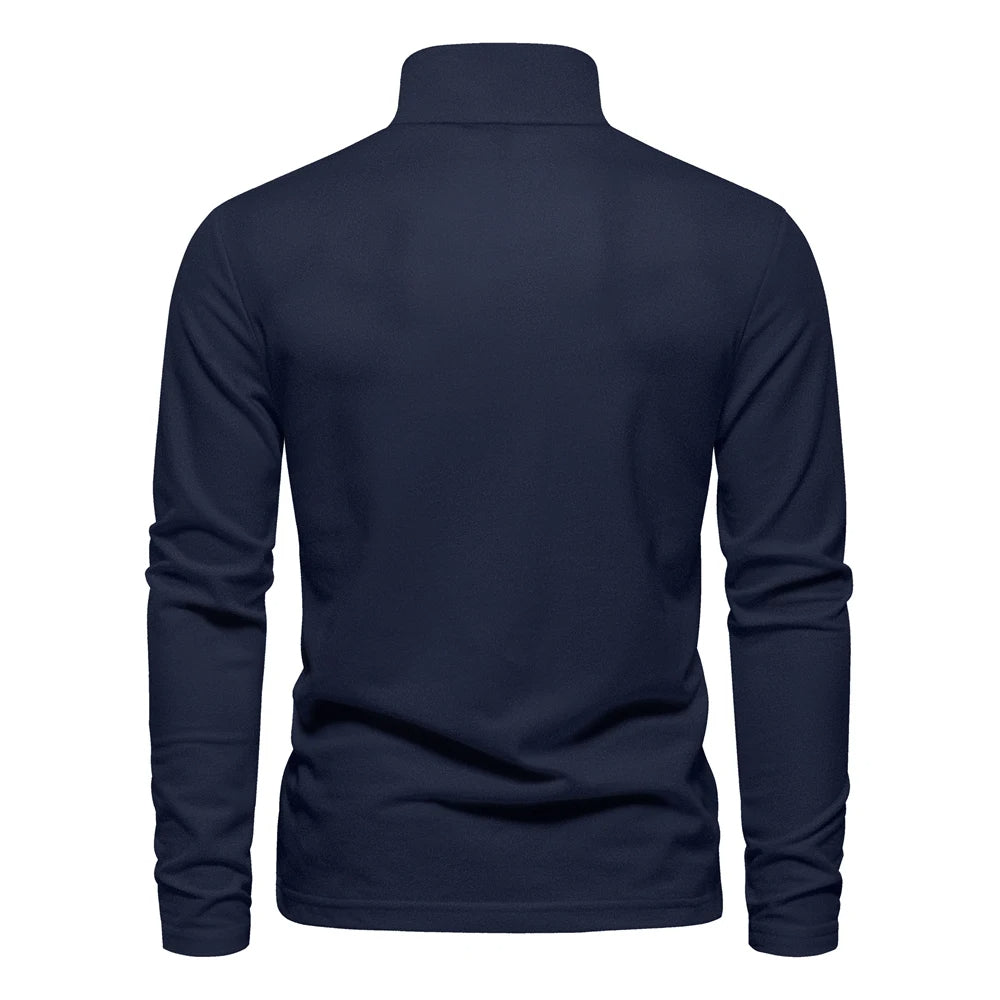 Camisa pólo casual de manga comprida