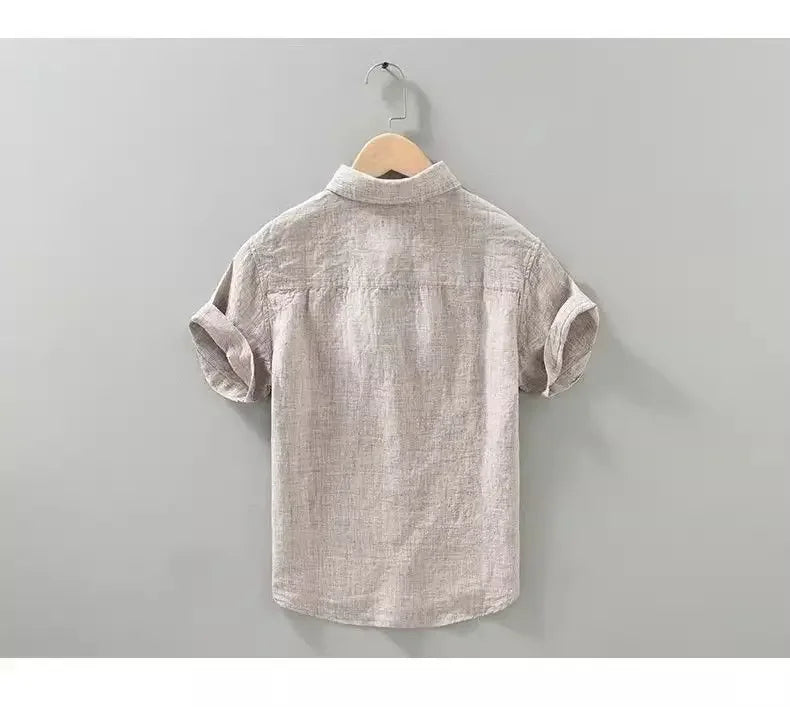 Camisa de linho de manga curta