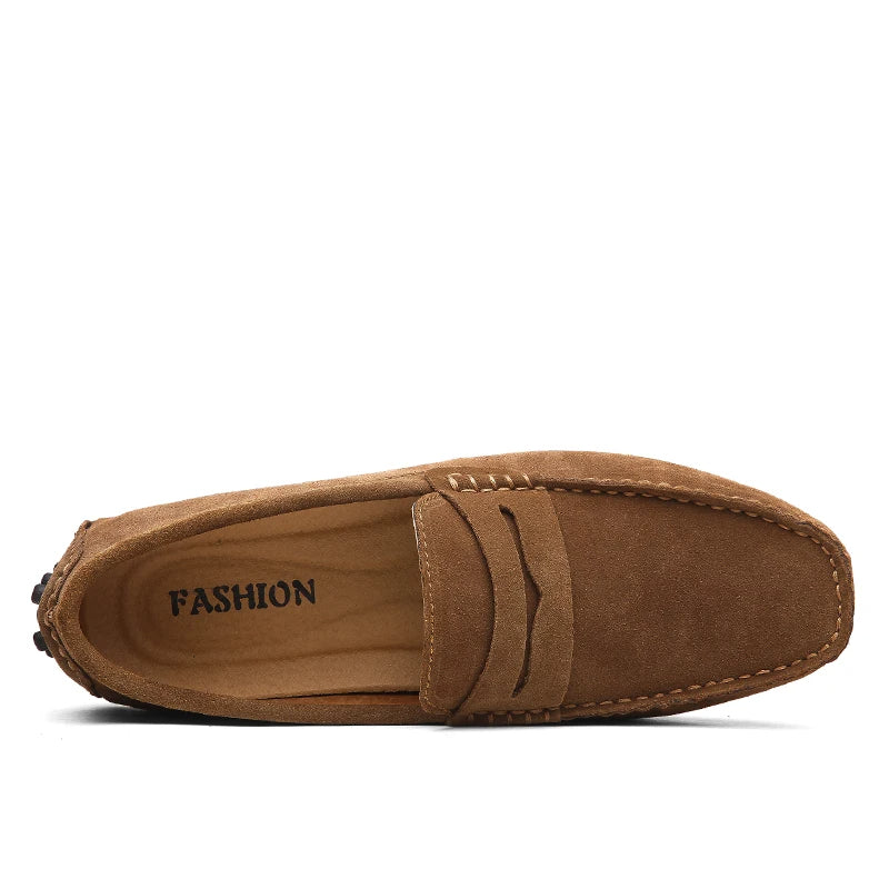 Mocassins casuais de camurça