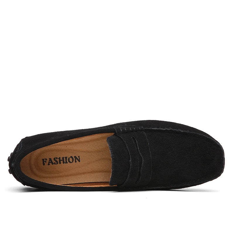 Mocassins casuais de camurça