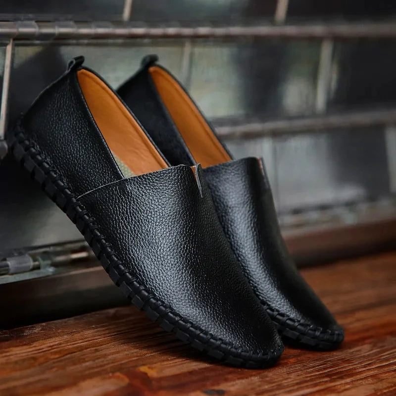 Mocassins em pele respirável