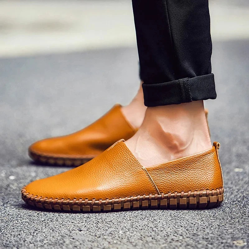 Mocassins em pele respirável