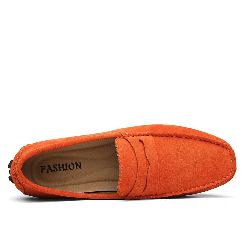 Mocassins casuais de camurça