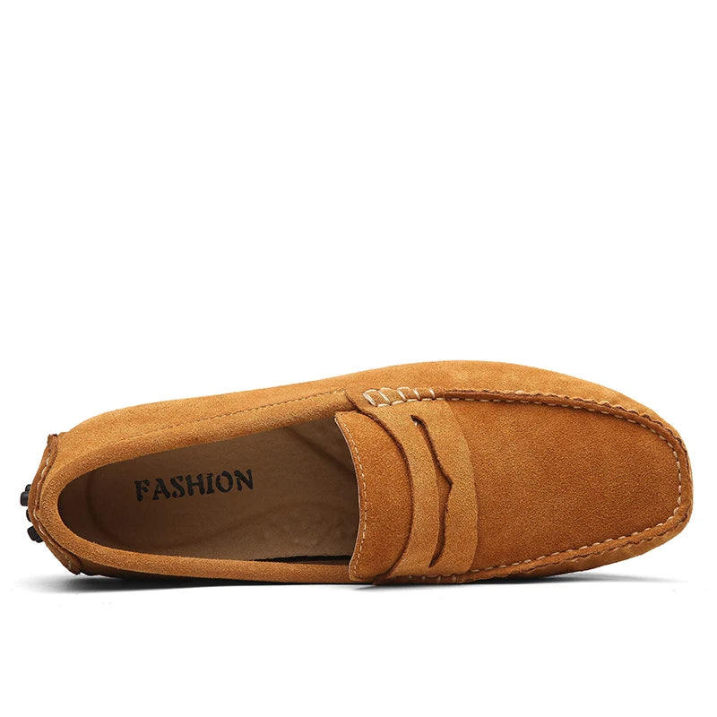 Mocassins casuais de camurça