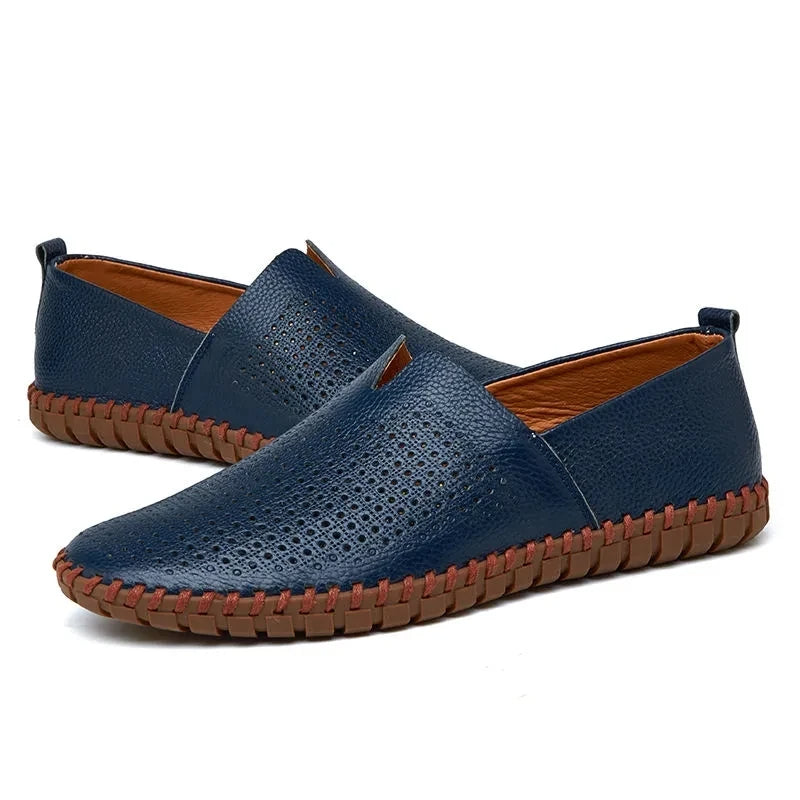 Mocassins em pele respirável