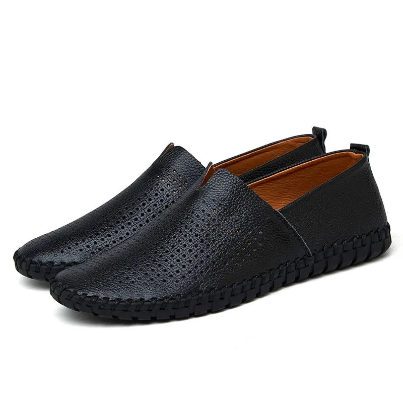 Mocassins em pele respirável