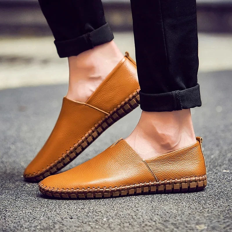 Mocassins em pele respirável