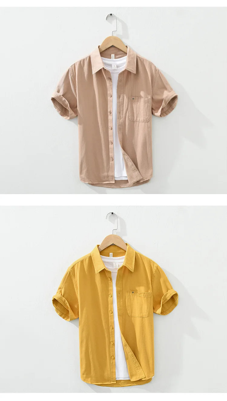 Camisa de algodão de manga curta