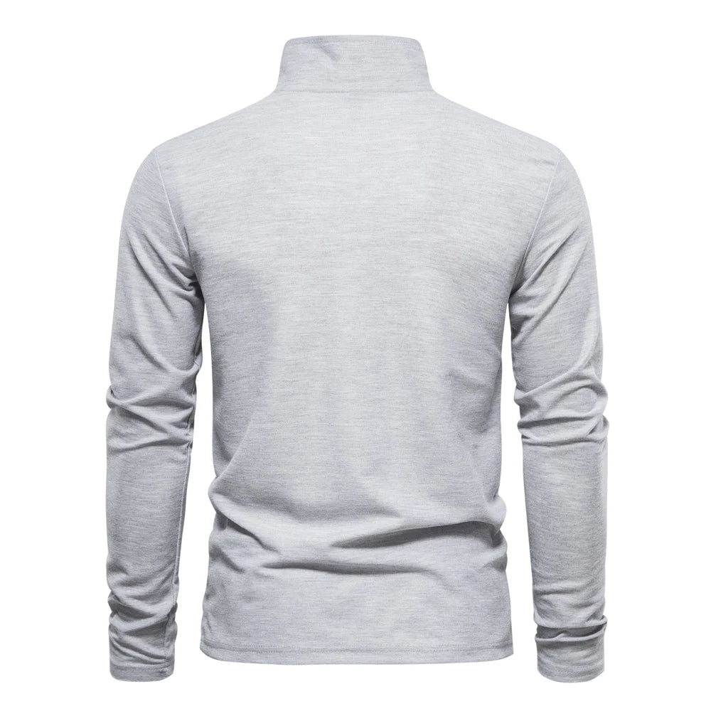 Camisa pólo casual de manga comprida
