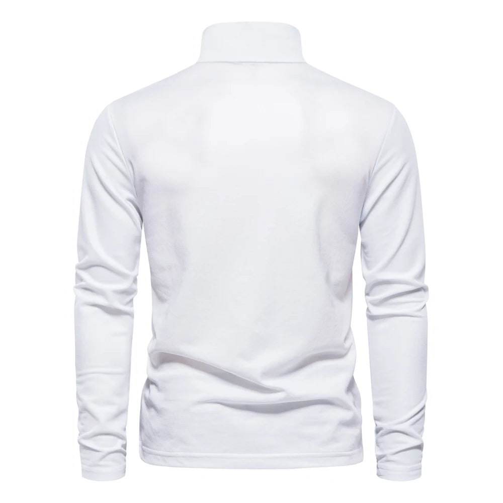 Camisa pólo casual de manga comprida