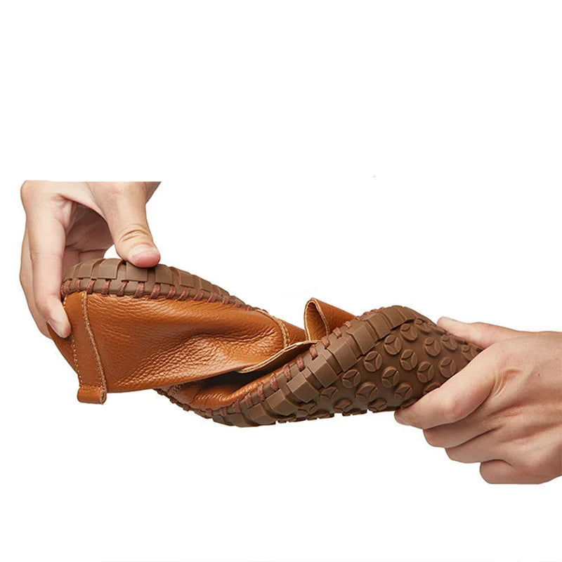 Mocassins em pele respirável