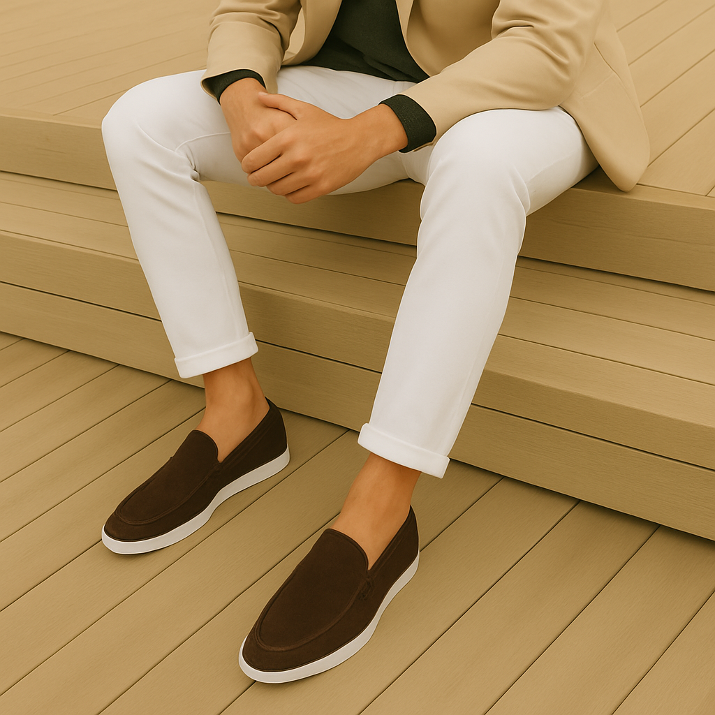 Elegantes mocassins de camurça