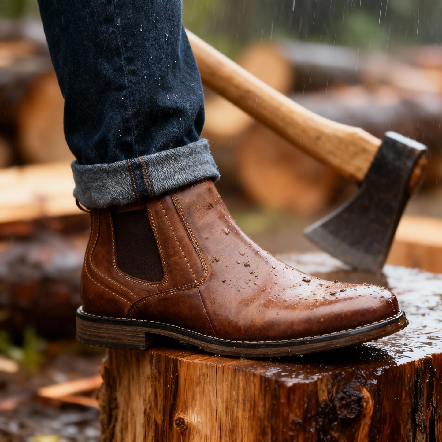 Botas de couro elegantes