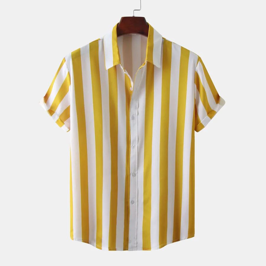Camisa de verão às riscas respirável