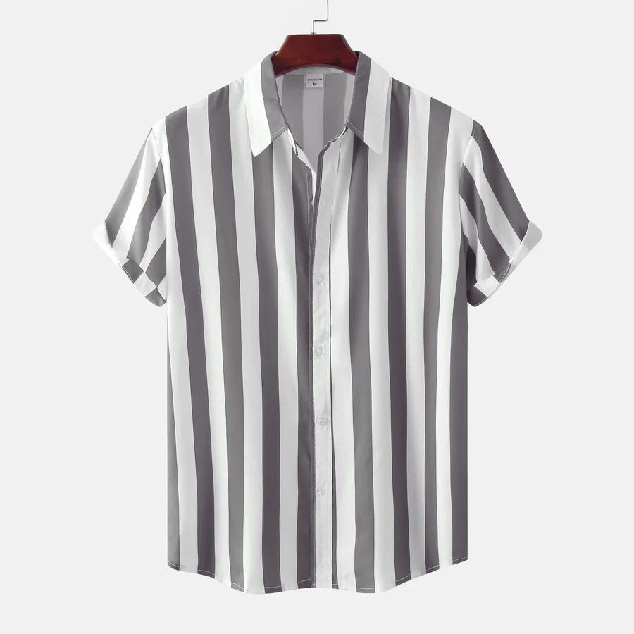 Camisa de verão às riscas respirável