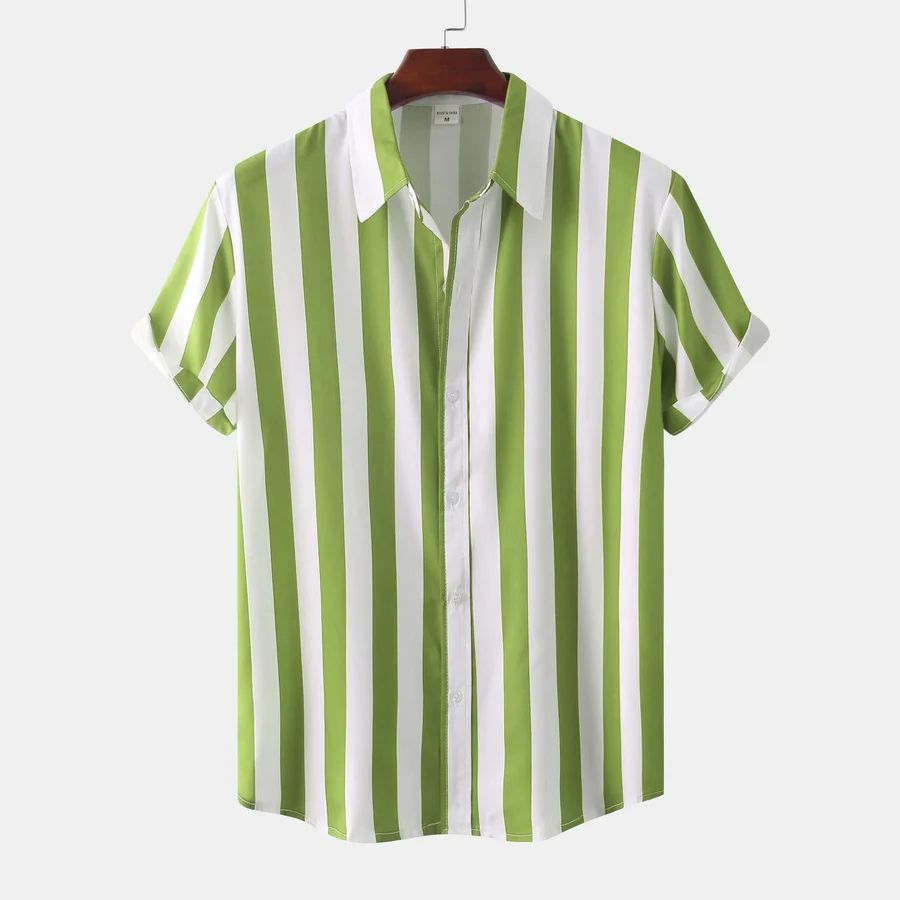 Camisa de verão às riscas respirável