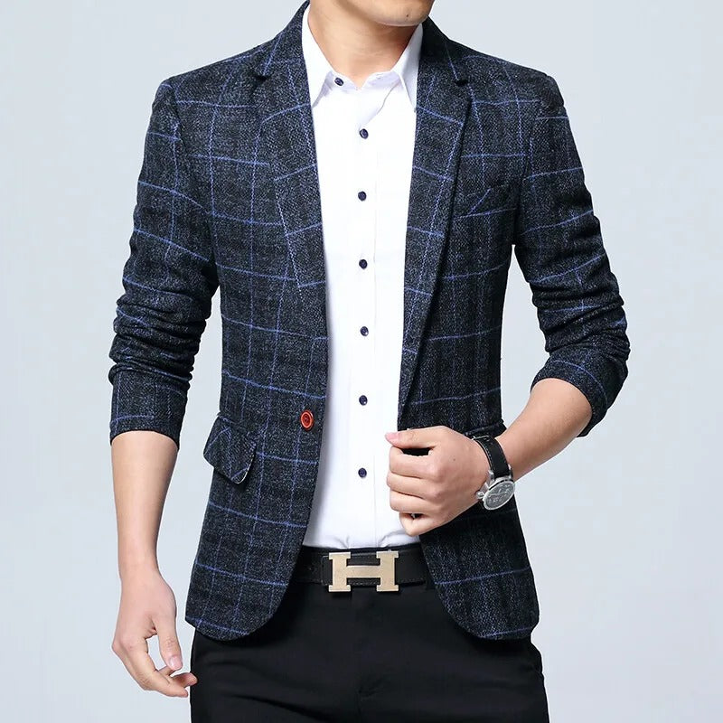 Blazer axadrezado elegante