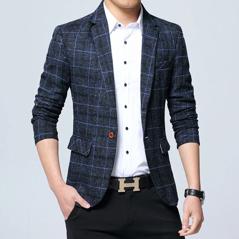 Blazer axadrezado elegante