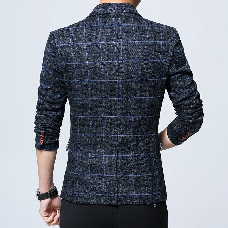 Blazer axadrezado elegante