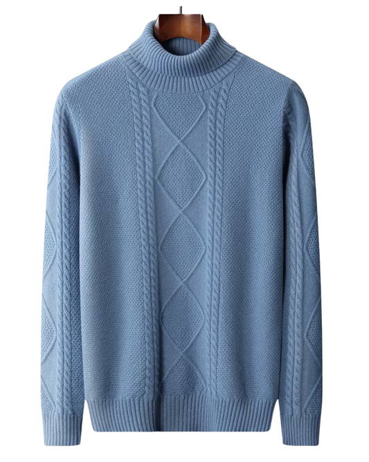 Gola alta de caxemira estampada