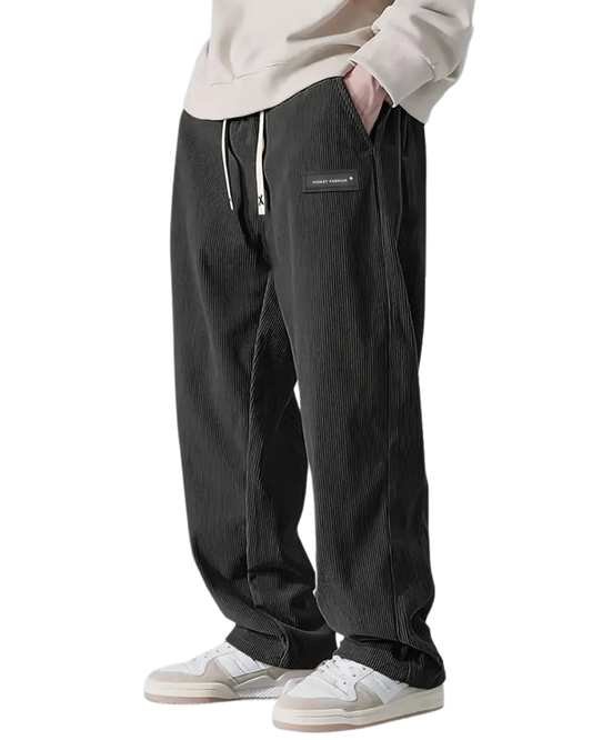 Calças casuais de veludo cotelê