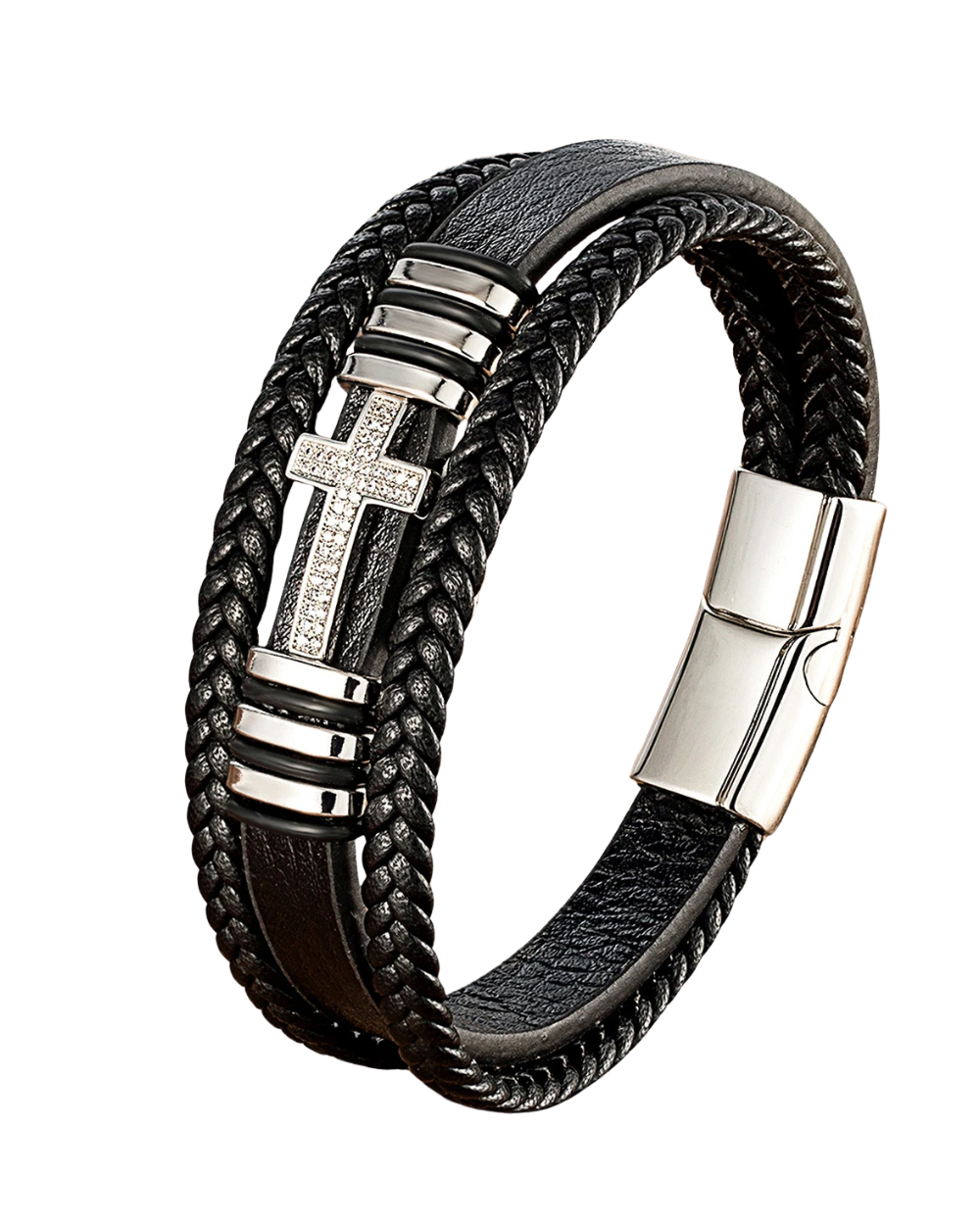 Pulseira clássica com o pingente da cruz de Jesus