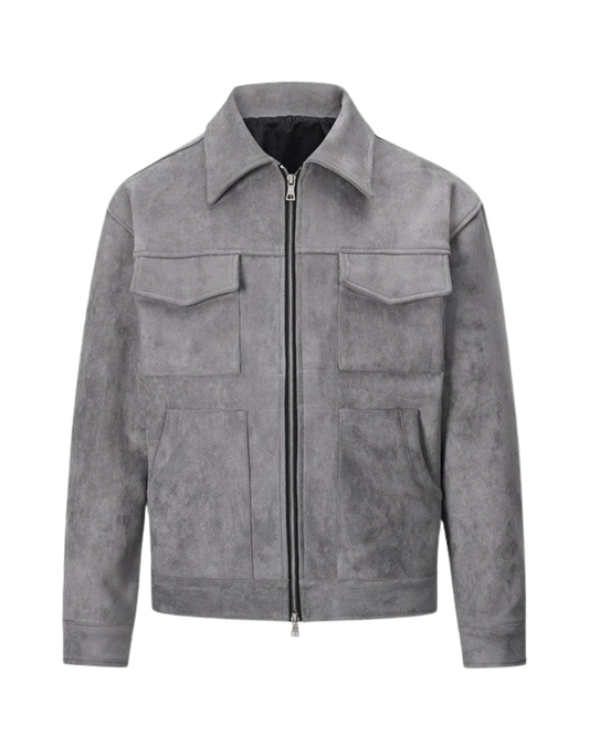 Casaco casual de camurça