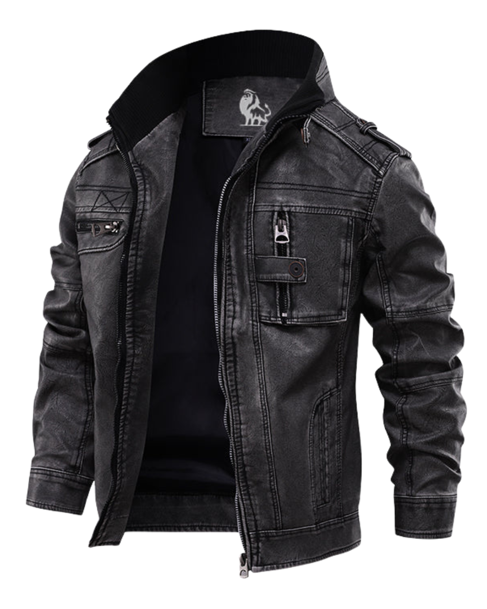 Casaco de cabedal elegante