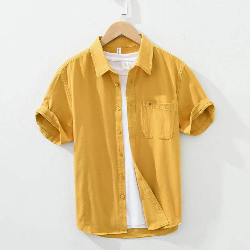 Camisa de algodão de manga curta
